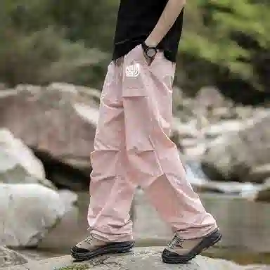 木林森 纯色垂感速干美式复古高街机能风工装裤 男女同款