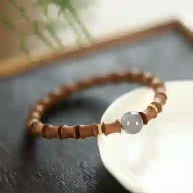 游思集 竹梦松 节节高升势如破竹镶嵌圆珠设计感 文玩 好物 木作 手串 男女同款情侣款 檀木