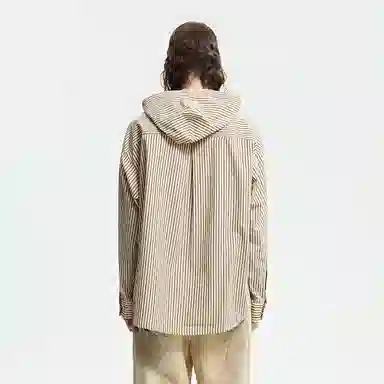 Organic Emotion OE Striped Hoodie Shirt Khaki