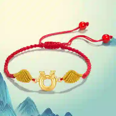 北隐 国风新中式招财转运平安守护生肖小飞龙 展翅翱翔 古法手工编织红绳 小众轻奢 玛瑙 手链 男女同款情侣款 精美礼盒装