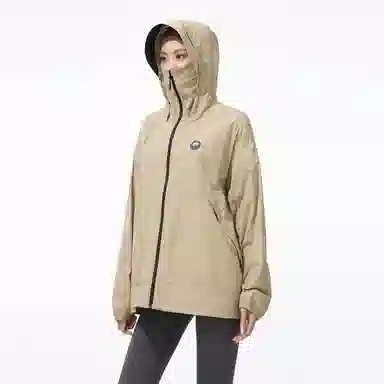 熊猫 户外休闲纯色自带面罩帽檐原纱长袖防晒服 男女同款