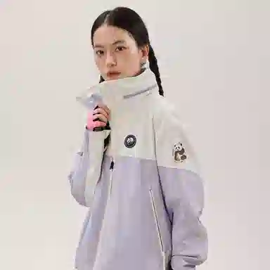 熊猫  撞色舒适百搭  防水防风透气冲锋衣 女款