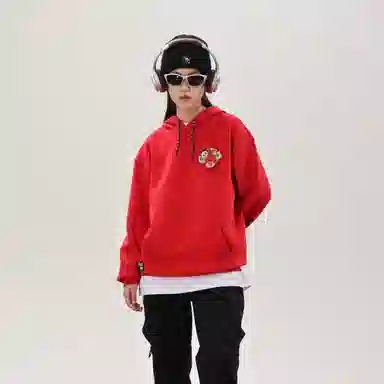 熊猫 户外休闲宽松舒适百搭运动连帽卫衣 男女同款