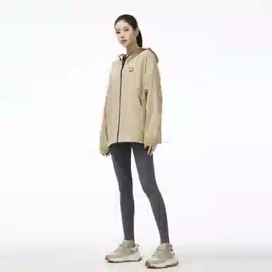 熊猫 户外休闲纯色自带面罩帽檐原纱长袖防晒服 男女同款