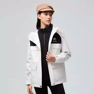 熊猫  硬糖系列 徒步登山时尚三合一连帽宽松拉链  防风耐磨冲锋衣 女款