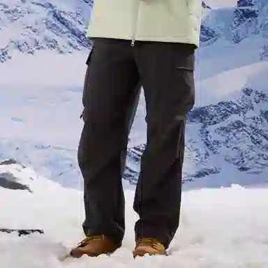 熊猫 山系户外火山岩发热保暖拒水御寒直筒多口袋软壳休闲裤 男款