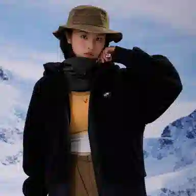 熊猫 户外双层锁温时髦复古宽松连帽绒感外套 男女同款