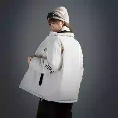 LA'T.WEEKEND Reversible Cartoon Cat Logo Cotton Jacket