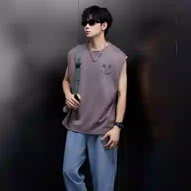 LA'T.WEEKEND Devil Smile Sleeveless Vest