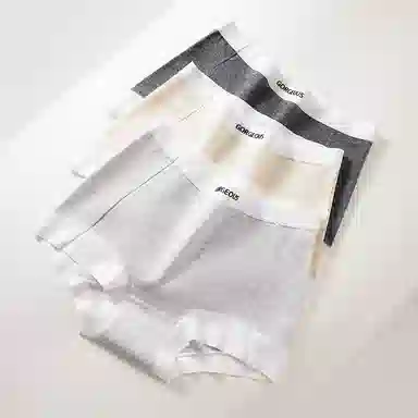 二三二三 简约时尚吸湿透气不卡档不夹臀中腰高弹舒适不勒平角裤柔软亲肤日常穿着撞色字母印花优雅知性女士内裤 女款 组合装