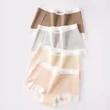 二三二三 柔软亲肤不卷边不卡档不夹臀不勒肉透气抑菌三角裤撞色字母极简风时尚简约内裤 女款 组合装