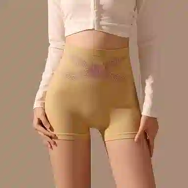 二三二三 纯色高腰收腹提臀不卡档不夹臀不勒腿亲肤舒适柔软平角裤透气防夹臀时尚百搭无痕修身塑形知性典雅内裤 女款 组合装