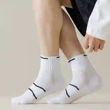 二三二三 纯色毛巾底缓震运动袜吸汗透气防臭日常通勤休闲袜舒适亲肤减压跑步健身训练袜户外骑行体育生羽毛球登山中筒袜 男女同款