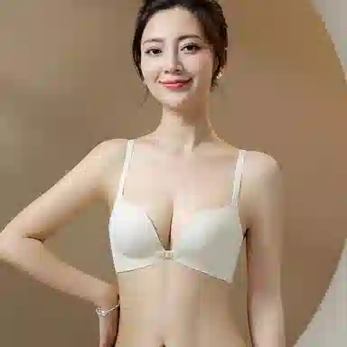 二三二三 休闲纯色前扣美背内衣无钢圈小胸聚拢性感一片式无痕舒适透气防下垂防走光文胸 女款 礼盒装