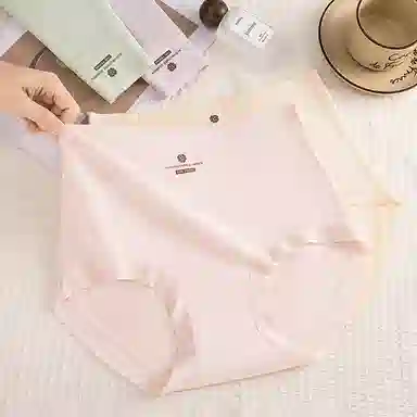 二三二三 纯棉高腰无痕亲肤柔软舒适中腰包臀不卡裆不夹臀不卷边三角抑菌透气吸汗纯色字母印花简约时尚百搭潮流内裤 女款 组合装