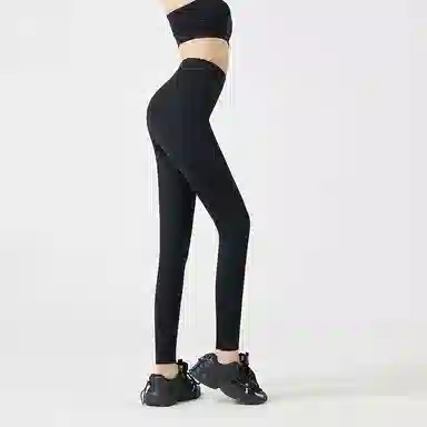 二三二三 纯色鲨鱼外穿高腰提臀收腹芭比加绒加厚休闲修身保暖打底塑身鲨鱼裤 女款 黑色