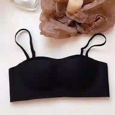 二三二三 纯色简约无痕无钢圈一体式防滑无肩带小胸聚拢抹胸文胸 女款