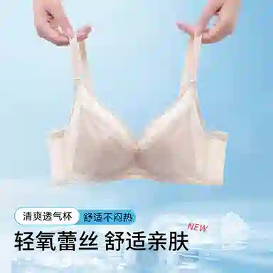 二三二三 透气吸汗蕾丝花边亲肤柔软聚拢塑型防下垂无痕舒适豹纹纯欲美背时尚百搭无钢圈可调节肩带文胸 女款