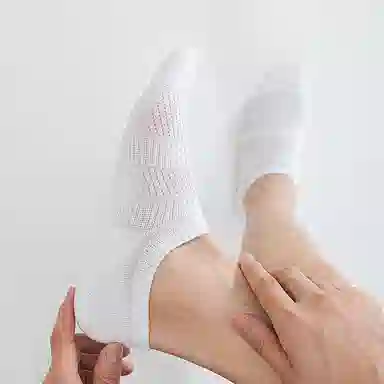 二三二三 纯色柔软条纹薄款船袜跑步健身抗菌防臭高弹不勒脚防滑运动袜简约日常通勤百搭袜组合装短袜 男款