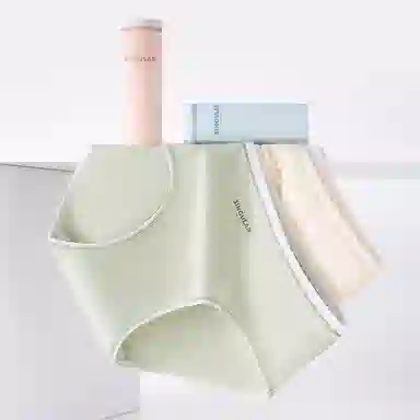 二三二三 撞色字母设计不夹臀不卡档中腰舒适不勒三角裤抑菌无痕透气亲肤简约时尚百搭潮流日常通勤少女内裤 女款 组合装