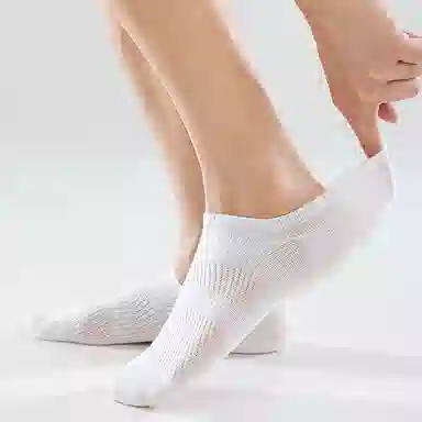 二三二三 纯色柔软条纹薄款船袜跑步健身抗菌防臭高弹不勒脚防滑运动袜简约日常通勤百搭袜组合装短袜 男款