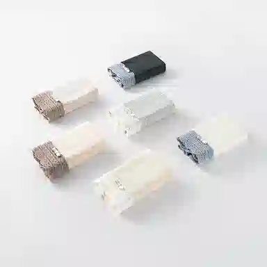 二三二三 时尚简约透气无痕裸感不卡档不夹臀柔软舒适不勒高腰高弹包臀三角裤日常穿着亲肤法式撞色蕾丝性感纯欲内裤 女款 组合装