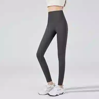 二三二三 纯色鲨鱼外穿高腰提臀收腹芭比加绒加厚休闲修身保暖打底塑身鲨鱼裤 女款 黑色