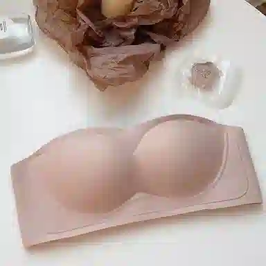 二三二三 纯色简约无痕无钢圈一体式防滑无肩带小胸聚拢抹胸文胸 女款