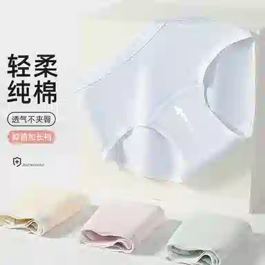 二三二三 无痕加宽撞色腰带设计不卷边不下滑不夹臀无束缚柔软细腻舒适中腰高弹简约内裤 女款