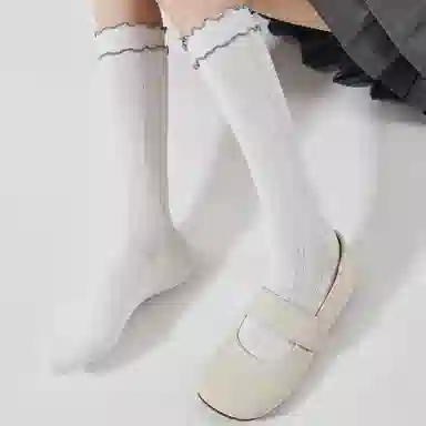 二三二三 简约舒适百搭抑菌防臭小腿袜抗起球吸汗透气亲肤中筒袜 女款