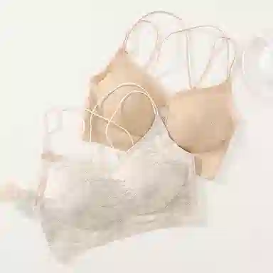 二三二三 美背自然隐形提拉贴身侧收副乳显瘦轻薄透气法式慵懒蕾丝纯欲性感百搭文胸 女款