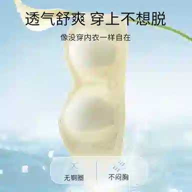二三二三 纯色肩带可拆卸无痕舒适透气聚拢收副乳防走光防滑防凸点防下垂无钢圈美背隐形文胸 女款 礼盒装