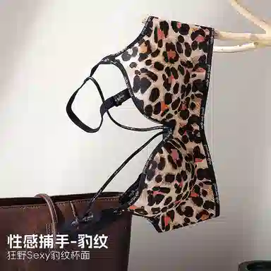 二三二三 透气吸汗聚拢有型防下垂胸罩亲肤柔软抑菌舒适侧收副乳内衣性感豹纹字母纯欲美背时尚百搭日常通勤运动文胸 女款