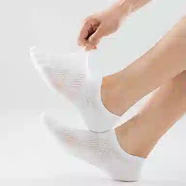 二三二三 纯色柔软条纹薄款船袜跑步健身抗菌防臭高弹不勒脚防滑运动袜简约日常通勤百搭袜组合装短袜 男款