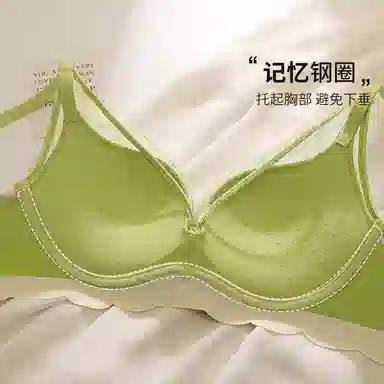 二三二三 纯色无痕聚拢上托收副乳无钢圈防下垂蕾丝美背舒适透气文胸 女款 礼盒装