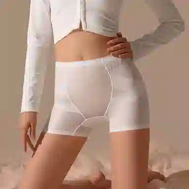 二三二三 收胯提臀微压高弹短裤亲肤抑菌无痕高腰不卷边不下滑四角裤纯色字母印花简约百搭打底裤 女款 组合装