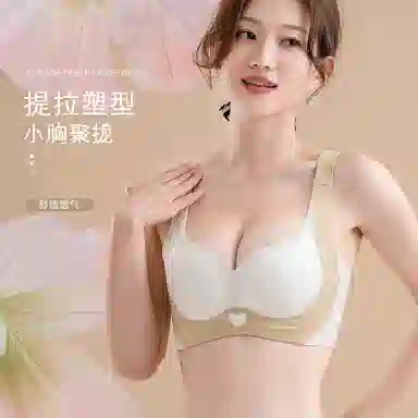 二三二三 小胸聚拢提拉无痕裸感收副乳防下垂塑型美背矫正青春文胸 女款