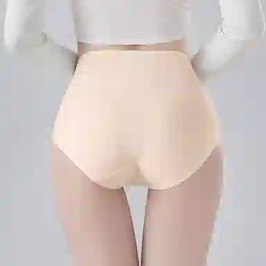 二三二三 纯色简约高腰设计透气吸湿排汗不卡档不勒肉不卷边三角裤柔软舒适亲肤防夹臀时尚百搭潮流内裤 女款 组合装