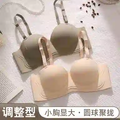 二三二三 自然聚拢提拉上托不空杯亲肤舒适小胸显大侧收副乳无钢圈软支撑简约时尚百搭性感纯欲文胸 女款