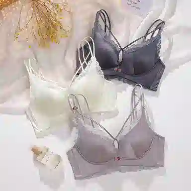 二三二三 缎面小胸聚拢收副乳防下垂薄款大胸显小加厚调整型胸罩文胸 女款