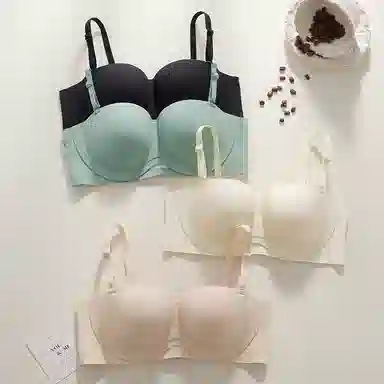 二三二三 自然聚拢提拉上托不空杯亲肤舒适侧收副乳无钢圈软支撑简约时尚百搭性感纯欲文胸 女款