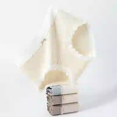 二三二三 时尚简约透气无痕裸感不卡档不夹臀柔软舒适不勒高腰高弹包臀三角裤日常穿着亲肤法式撞色蕾丝性感纯欲内裤 女款 组合装