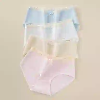 二三二三 蕾丝花边透气抑菌不卡档不卷边亲肤柔软不勒吸湿排汗三角裤防夹臀舒适俏皮可爱花边蝴蝶结甜美纯欲少女内裤 女款 组合装