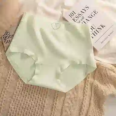 二三二三 纯棉抑菌高腰收腹不卡档不夹臀不卷边亲肤舒适透气不闷三角裤隐形无痕亲肤纯色爱心甜酷可爱少女内裤 女款 组合装