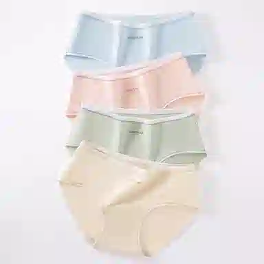 二三二三 撞色字母设计不夹臀不卡档中腰舒适不勒三角裤抑菌无痕透气亲肤简约时尚百搭潮流日常通勤少女内裤 女款 组合装