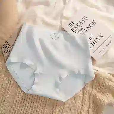 二三二三 纯棉抑菌高腰收腹不卡档不夹臀不卷边亲肤舒适透气不闷三角裤隐形无痕亲肤纯色爱心甜酷可爱少女内裤 女款 组合装