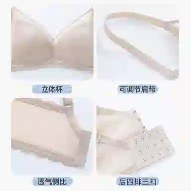 二三二三 透气吸汗蕾丝花边亲肤柔软聚拢塑型防下垂无痕舒适豹纹纯欲美背时尚百搭无钢圈可调节肩带文胸 女款