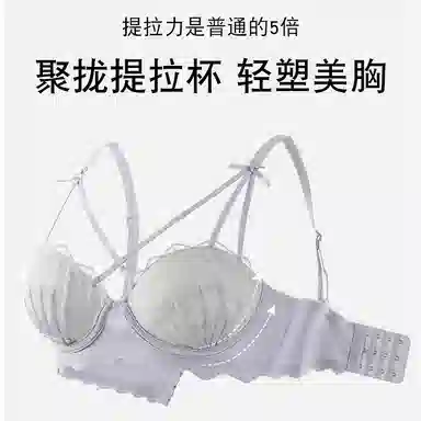 二三二三 蕾丝小胸聚拢半杯显大防下垂收副乳文胸 女款