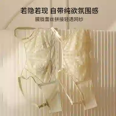 二三二三 性感镂空蕾丝网纱内衣轻薄舒适聚拢显瘦防下垂收副乳呼吸感胸罩时尚百搭日常无钢圈可调节肩带文胸 女款