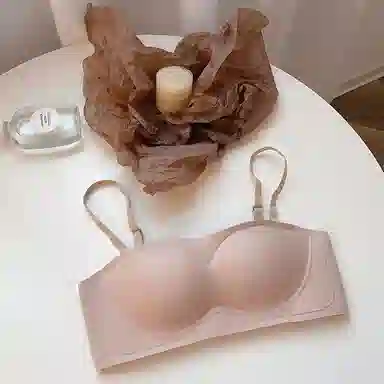 二三二三 纯色简约无痕无钢圈一体式防滑无肩带小胸聚拢抹胸文胸 女款